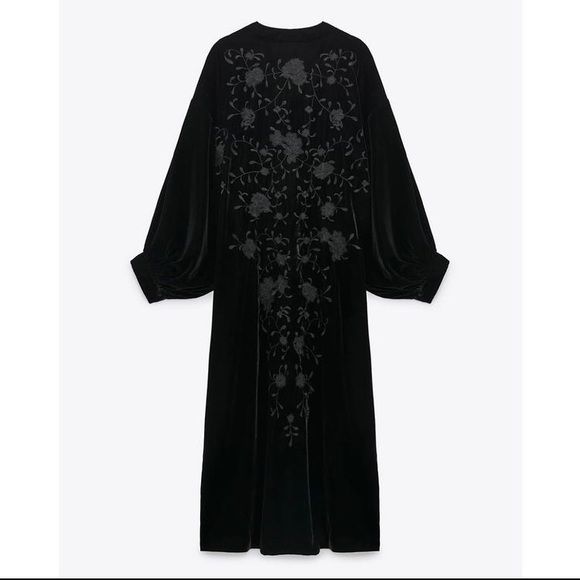 NWT Zara embroidered velvet kimono - Picture 8 of 10